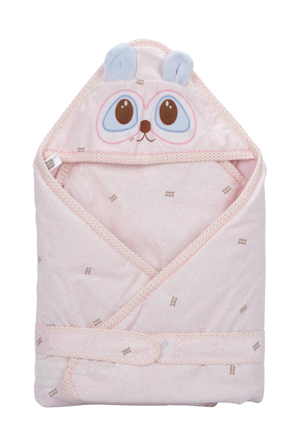 Pink Owl Patch Cocoon Wrapper with Hood